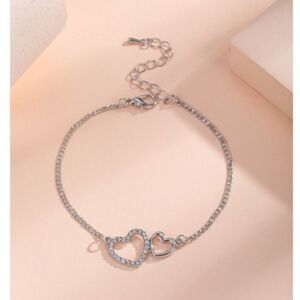 Rhinestone Hearts Bracelet 